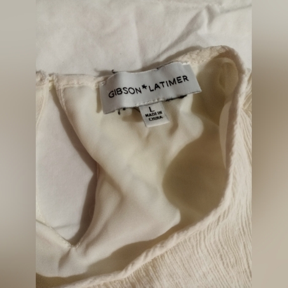 Gibson Latimer White Pleated Maxi Dress Scoop Neck - Picture 4 of 14